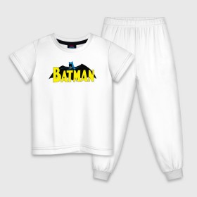 Детская пижама хлопок с принтом Batman logo в Екатеринбурге, 100% хлопок |  брюки и футболка прямого кроя, без карманов, на брюках мягкая резинка на поясе и по низу штанин
 | 80 | 80th | anniversary | bat man | batman | batman comics | caped crusader | dark knight | shtatjl | бетмен | брюс уэйн | бэт мен | бэтмен | тёмный рыцарь