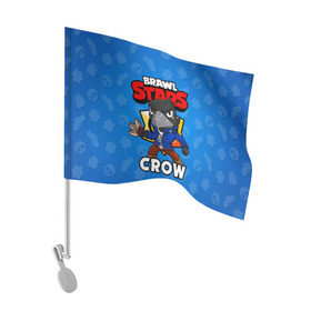 Флаг для автомобиля с принтом BRAWL STARS CROW в Екатеринбурге, 100% полиэстер | Размер: 30*21 см | brawl stars | brawl stars crow | brawler | crow | бравл старз | бравлер | ворон