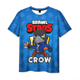 Мужская футболка 3D с принтом BRAWL STARS CROW в Екатеринбурге, 100% полиэфир | прямой крой, круглый вырез горловины, длина до линии бедер | brawl stars | brawl stars crow | brawler | crow | бравл старз | бравлер | ворон