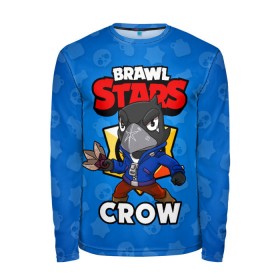 Мужской лонгслив 3D с принтом BRAWL STARS CROW в Екатеринбурге, 100% полиэстер | длинные рукава, круглый вырез горловины, полуприлегающий силуэт | brawl stars | brawl stars crow | brawler | crow | бравл старз | бравлер | ворон