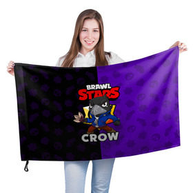 Флаг 3D с принтом BRAWL STARS CROW в Екатеринбурге, 100% полиэстер | плотность ткани — 95 г/м2, размер — 67 х 109 см. Принт наносится с одной стороны | brawl stars | brawl stars crow | brawler | crow | бравл старз | бравлер | ворон