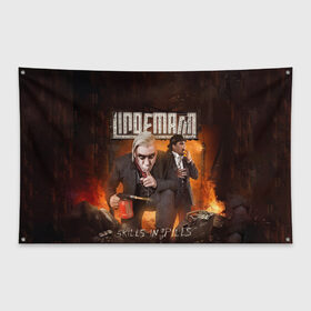 Флаг-баннер с принтом LINDEMANN в Екатеринбурге, 100% полиэстер | размер 67 х 109 см, плотность ткани — 95 г/м2; по краям флага есть четыре люверса для крепления | lindeman | lindemann | logo | music | pain | rammstein | rock | rumstein | till | группа | линдеман | линдеманн | лого | логотип | метал | музыка | пэйн | раммштайн | рамштаин | рамштайн | рок | символ | тилль