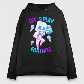 Женское худи Oversize хлопок с принтом FORTNITE x MARSHMELLO в Екатеринбурге, френч-терри — 70% хлопок, 30% полиэстер. Мягкий теплый начес внутри —100% хлопок | боковые карманы, эластичные манжеты и нижняя кромка, капюшон на магнитной кнопке | fortnite | fortnite 2 | fortnite x | marshmello | ninja | ninja hyper streamer | ninja streamer | streamer | tyler blevins | маршмелло | ниндзя | фортнайт | фортнайт 2 | фортнайт глава 2