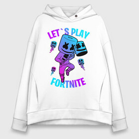 Женское худи Oversize хлопок с принтом FORTNITE x MARSHMELLO в Екатеринбурге, френч-терри — 70% хлопок, 30% полиэстер. Мягкий теплый начес внутри —100% хлопок | боковые карманы, эластичные манжеты и нижняя кромка, капюшон на магнитной кнопке | fortnite | fortnite 2 | fortnite x | marshmello | ninja | ninja hyper streamer | ninja streamer | streamer | tyler blevins | маршмелло | ниндзя | фортнайт | фортнайт 2 | фортнайт глава 2