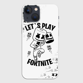 Чехол для iPhone 13 mini с принтом FORTNITE x MARSHMELLO в Екатеринбурге,  |  | fortnite | fortnite 2 | fortnite x | marshmello | ninja | ninja hyper streamer | ninja streamer | streamer | tyler blevins | маршмелло | ниндзя | фортнайт | фортнайт 2 | фортнайт глава 2