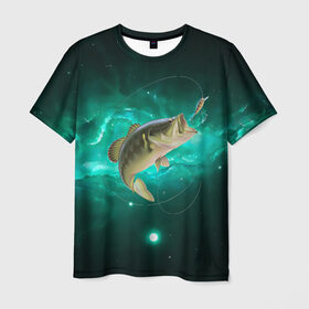 Мужская футболка 3D с принтом Рыбалка на карпа в Екатеринбурге, 100% полиэфир | прямой крой, круглый вырез горловины, длина до линии бедер | большая рыба | карп | карповые | леска | наживка | рыба | рыбак | рыбаку | рыбалка | рыбка | рыболов | удилище | удочка