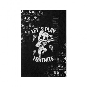 Обложка для паспорта матовая кожа с принтом FORTNITE x MARSHMELLO в Екатеринбурге, натуральная матовая кожа | размер 19,3 х 13,7 см; прозрачные пластиковые крепления | fortnite | fortnite 2 | fortnite x | marshmello | ninja | ninja hyper streamer | ninja streamer | streamer | tyler blevins | маршмелло | ниндзя | фортнайт | фортнайт 2 | фортнайт глава 2