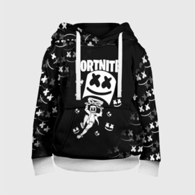 Детская толстовка 3D с принтом FORTNITE x MARSHMELLO в Екатеринбурге, 100% полиэстер | двухслойный капюшон со шнурком для регулировки, мягкие манжеты на рукавах и по низу толстовки, спереди карман-кенгуру с мягким внутренним слоем | fortnite | fortnite 2 | fortnite x | marshmello | ninja | ninja hyper streamer | ninja streamer | streamer | tyler blevins | маршмелло | ниндзя | фортнайт | фортнайт 2 | фортнайт глава 2