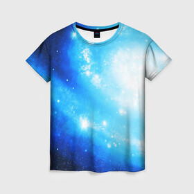 Женская футболка 3D с принтом ЗВЕЗДНОЕ НЕБО в Екатеринбурге, 100% полиэфир ( синтетическое хлопкоподобное полотно) | прямой крой, круглый вырез горловины, длина до линии бедер | galaxy | nebula | space | star | абстракция | вселенная | галактика | звезда | звезды | космический | планеты