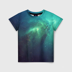 Детская футболка 3D с принтом GALAXY в Екатеринбурге, 100% гипоаллергенный полиэфир | прямой крой, круглый вырез горловины, длина до линии бедер, чуть спущенное плечо, ткань немного тянется | galaxy | nebula | space | star | абстракция | вселенная | галактика | звезда | звезды | космический | планеты