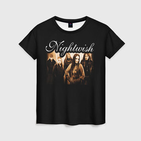 Женская футболка 3D с принтом Nightwish в Екатеринбурге, 100% полиэфир ( синтетическое хлопкоподобное полотно) | прямой крой, круглый вырез горловины, длина до линии бедер | metal | nightwish | symphonic metal | tarja | tarja turunen | turunen | метал | найтвиш | симфоник метал | тарья | турунен