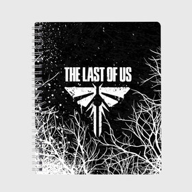 Тетрадь с принтом THE LAST OF US в Екатеринбурге, 100% бумага | 48 листов, плотность листов — 60 г/м2, плотность картонной обложки — 250 г/м2. Листы скреплены сбоку удобной пружинной спиралью. Уголки страниц и обложки скругленные. Цвет линий — светло-серый
 | cicadas | fireflies | naughty dog | the last of us | the last of us part 2 | tlou | tlou2 | джоэл | ласт оф ас | одни из нас | последние из нас | цикады | элли