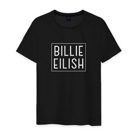 Мужская футболка хлопок с принтом Billie Eilish в Екатеринбурге, 100% хлопок | прямой крой, круглый вырез горловины, длина до линии бедер, слегка спущенное плечо. | billie | billie eilish | eilish | ocean eyes | айлиш | билли | билли айлиш