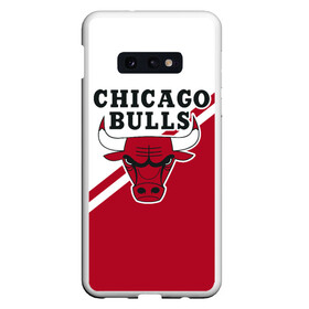 Чехол для Samsung S10E с принтом Chicago Bulls Red-White в Екатеринбурге, Силикон | Область печати: задняя сторона чехла, без боковых панелей | Тематика изображения на принте: bulls | chicago | chicago bulls | nba | баскетбол | буллз | нба | чикаго | чикаго буллз