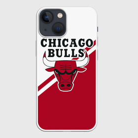 Чехол для iPhone 13 mini с принтом Chicago Bulls Red White в Екатеринбурге,  |  | Тематика изображения на принте: bulls | chicago | chicago bulls | nba | баскетбол | буллз | нба | чикаго | чикаго буллз