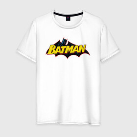Мужская футболка хлопок с принтом Batman Logo в Екатеринбурге, 100% хлопок | прямой крой, круглый вырез горловины, длина до линии бедер, слегка спущенное плечо. | 80 | 80th | anniversary | bat man | batman | batman comics | caped crusader | dark knight | shtatjl | бетмен | брюс уэйн | бэт мен | бэтмен | тёмный рыцарь