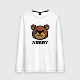 Мужской лонгслив хлопок с принтом Злой мишка ANGRY TEDDY в Екатеринбурге, 100% хлопок |  | дикий | злой | мишка | стиль | тедди