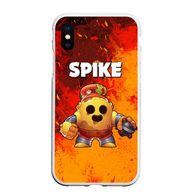 Чехол для iPhone XS Max матовый с принтом Brawl Stars Spike Robot в Екатеринбурге, Силикон | Область печати: задняя сторона чехла, без боковых панелей | brawl stars | brawl stars crow | brawl stars crow phoenix | brawl stars leon | brawl stars leon shark | brawl stars robot spike | brawl stars spike | бравл старс