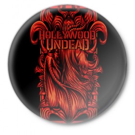 Значок с принтом Hollywood Undead в Екатеринбурге,  металл | круглая форма, металлическая застежка в виде булавки | Тематика изображения на принте: 