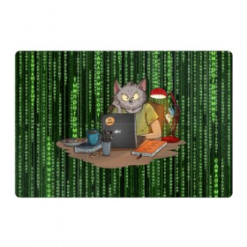 Магнитный плакат 3Х2 с принтом IT кот в Екатеринбурге, Полимерный материал с магнитным слоем | 6 деталей размером 9*9 см | bird born | birdborn | it | девушки | другу | ирония | компьютер | матрица | мужу | подарок | программист | профессия | хобби | шутка