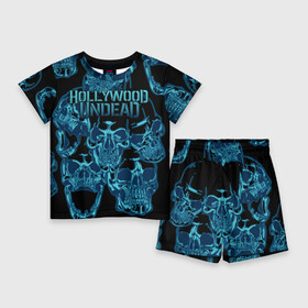 Детский костюм с шортами 3D с принтом Hollywood Undead в Екатеринбурге,  |  | been | bloody nose | california | hell | lyrics | music | octone | official | psalms | records | rock | song | to | vevo | video | кранккор | метал | рэп рок | электроник