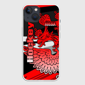 Чехол для iPhone 13 с принтом Hockey в Екатеринбурге,  |  | aesthetic | fashion | hero | hits | hockey | hybrid | ice | iihf worlds | league | nhl | pro | review | russia | sports | top | герб | орнамент | россия | рф | спорт | униформа | форма | хоккей