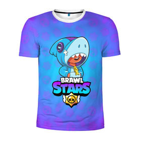 Мужская футболка 3D спортивная с принтом BRAWL STARS LEON SHARK в Екатеринбурге, 100% полиэстер с улучшенными характеристиками | приталенный силуэт, круглая горловина, широкие плечи, сужается к линии бедра | brawl stars | bull | colt | crow | leon | leon shark | shark | stars | акула | берли | ворон | динамайк | кольт | леон | леон акула | нита | спайк | шелли | эль примо