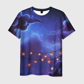 Мужская футболка 3D с принтом НОВОГОДНЯЯ НОЧЬ в Екатеринбурге, 100% полиэфир | прямой крой, круглый вырез горловины, длина до линии бедер | star | stars | texture | вечер | вечерние иллюстрации | звезда | звезды | ночной пейзаж | ночные | ночь | природа | прогулки | текстуры