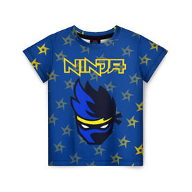 Детская футболка 3D с принтом FORTNITE NINJA в Екатеринбурге, 100% гипоаллергенный полиэфир | прямой крой, круглый вырез горловины, длина до линии бедер, чуть спущенное плечо, ткань немного тянется | fnchap2 | fortnite | fortnite 2 | fortnite x | marshmello | ninja | ninja hyper streamer | ninja streamer | streamer | tyler blevins | маршмелло | ниндзя | фортнайт | фортнайт 2 | фортнайт глава 2
