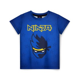 Детская футболка 3D с принтом FORTNITE NINJA в Екатеринбурге, 100% гипоаллергенный полиэфир | прямой крой, круглый вырез горловины, длина до линии бедер, чуть спущенное плечо, ткань немного тянется | fnchap2 | fortnite | fortnite 2 | fortnite x | marshmello | ninja | ninja hyper streamer | ninja streamer | streamer | tyler blevins | маршмелло | ниндзя | фортнайт | фортнайт 2 | фортнайт глава 2