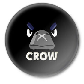 Значок с принтом Brawl Stars CROW в Екатеринбурге,  металл | круглая форма, металлическая застежка в виде булавки | brawl | brawl stars | crow | leon | stars | бравл | бравл старс | браво старс | ворон | ворона | игра | компьютерная | кров | леон | онлайн | старс