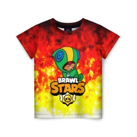 Детская футболка 3D с принтом BRAWL STARS LEON в Екатеринбурге, 100% гипоаллергенный полиэфир | прямой крой, круглый вырез горловины, длина до линии бедер, чуть спущенное плечо, ткань немного тянется | android | brawl stars | games | leon | mobile | stars | игры | леон | мобильные игры