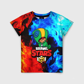Детская футболка 3D с принтом BRAWL STARS LEON в Екатеринбурге, 100% гипоаллергенный полиэфир | прямой крой, круглый вырез горловины, длина до линии бедер, чуть спущенное плечо, ткань немного тянется | android | brawl stars | games | leon | mobile | stars | игры | леон | мобильные игры