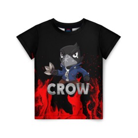 Детская футболка 3D с принтом Brawl Stars CROW в Екатеринбурге, 100% гипоаллергенный полиэфир | прямой крой, круглый вырез горловины, длина до линии бедер, чуть спущенное плечо, ткань немного тянется | brawl | brawl stars | crow | leon | stars | бравл | бравл старс | браво старс | ворон | ворона | игра | компьютерная | кров | леон | онлайн | старс