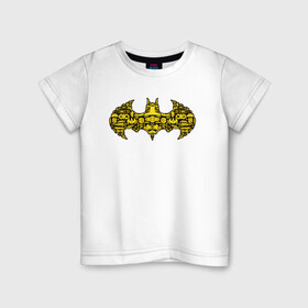 Детская футболка хлопок с принтом Batman logo в Екатеринбурге, 100% хлопок | круглый вырез горловины, полуприлегающий силуэт, длина до линии бедер | bat man | batman | batman comics | caped crusader | comics | dark knight | shtatjl | бетмен | брюс уэйн | бэт мен | бэтмен | тёмный рыцарь