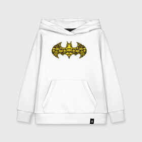 Детская толстовка хлопок с принтом Batman logo в Екатеринбурге, 100% хлопок | Круглый горловой вырез, эластичные манжеты, пояс, капюшен | Тематика изображения на принте: bat man | batman | batman comics | caped crusader | comics | dark knight | shtatjl | бетмен | брюс уэйн | бэт мен | бэтмен | тёмный рыцарь