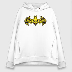Женское худи Oversize хлопок с принтом Batman logo в Екатеринбурге, френч-терри — 70% хлопок, 30% полиэстер. Мягкий теплый начес внутри —100% хлопок | боковые карманы, эластичные манжеты и нижняя кромка, капюшон на магнитной кнопке | bat man | batman | batman comics | caped crusader | comics | dark knight | shtatjl | бетмен | брюс уэйн | бэт мен | бэтмен | тёмный рыцарь