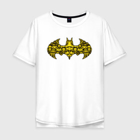 Мужская футболка хлопок Oversize с принтом Batman logo в Екатеринбурге, 100% хлопок | свободный крой, круглый ворот, “спинка” длиннее передней части | bat man | batman | batman comics | caped crusader | comics | dark knight | shtatjl | бетмен | брюс уэйн | бэт мен | бэтмен | тёмный рыцарь