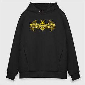 Мужское худи Oversize хлопок с принтом Batman logo в Екатеринбурге, френч-терри — 70% хлопок, 30% полиэстер. Мягкий теплый начес внутри —100% хлопок | боковые карманы, эластичные манжеты и нижняя кромка, капюшон на магнитной кнопке | bat man | batman | batman comics | caped crusader | comics | dark knight | shtatjl | бетмен | брюс уэйн | бэт мен | бэтмен | тёмный рыцарь