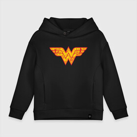 Детское худи Oversize хлопок с принтом Wonder woman в Екатеринбурге, френч-терри — 70% хлопок, 30% полиэстер. Мягкий теплый начес внутри —100% хлопок | боковые карманы, эластичные манжеты и нижняя кромка, капюшон на магнитной кнопке | dc | dc comics | diana prince | shtatjl | wonder woman | вандер вуман | вондер вуман | галь гадот | диана принс | супер женщина | чудо женщина