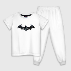 Детская пижама хлопок с принтом Batman в Екатеринбурге, 100% хлопок |  брюки и футболка прямого кроя, без карманов, на брюках мягкая резинка на поясе и по низу штанин
 | Тематика изображения на принте: bat man | batman | batman comics | caped crusader | comics | dark knight | shtatjl | бетмен | брюс уэйн | бэт мен | бэтмен | тёмный рыцарь