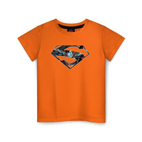Детская футболка хлопок с принтом Superman в Екатеринбурге, 100% хлопок | круглый вырез горловины, полуприлегающий силуэт, длина до линии бедер | Тематика изображения на принте: clark kent | superman | кларк кент | супермен | супермэн
