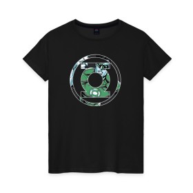 Женская футболка хлопок с принтом Green Lantern в Екатеринбурге, 100% хлопок | прямой крой, круглый вырез горловины, длина до линии бедер, слегка спущенное плечо | Тематика изображения на принте: dc | dc comics | green lantern | shtatjl | зеленый фонарь