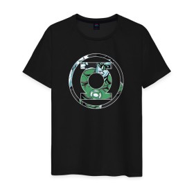 Мужская футболка хлопок с принтом Green Lantern в Екатеринбурге, 100% хлопок | прямой крой, круглый вырез горловины, длина до линии бедер, слегка спущенное плечо. | dc | dc comics | green lantern | shtatjl | зеленый фонарь