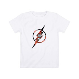 Детская футболка хлопок с принтом Flash в Екатеринбурге, 100% хлопок | круглый вырез горловины, полуприлегающий силуэт, длина до линии бедер | barry allen | flash | shtatflash | барри аллен | флеш | флэш