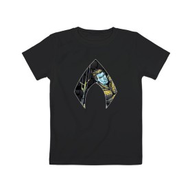 Детская футболка хлопок с принтом Aquaman в Екатеринбурге, 100% хлопок | круглый вырез горловины, полуприлегающий силуэт, длина до линии бедер | aquaman | arthur curry | dc | dc comics | shtatjl | аквамен | артур карри