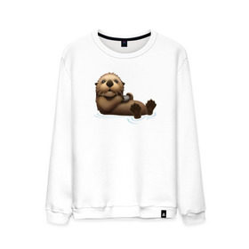 Мужской свитшот хлопок с принтом Otter emoji в Екатеринбурге, 100% хлопок |  | 