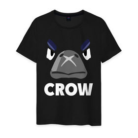 Мужская футболка хлопок с принтом Brawl Stars CROW в Екатеринбурге, 100% хлопок | прямой крой, круглый вырез горловины, длина до линии бедер, слегка спущенное плечо. | Тематика изображения на принте: brawl | brawl stars | crow | leon | stars | бравл | бравл старс | браво старс | ворон | ворона | игра | компьютерная | костюм | кофта | кров | леон | онлайн | старс