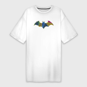 Платье-футболка хлопок с принтом Batman logo в Екатеринбурге,  |  | bat man | batman | batman comics | caped crusader | comics | dark knight | shtatjl | бетмен | брюс уэйн | бэт мен | бэтмен | тёмный рыцарь