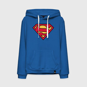 Мужская толстовка с принтом Superman logo в Екатеринбурге, френч-терри, мягкий теплый начес внутри (100% хлопок) | карман-кенгуру, эластичные манжеты и нижняя кромка, капюшон с подкладом и шнурком | clark kent | superman | кларк кент | супермен | супермэн